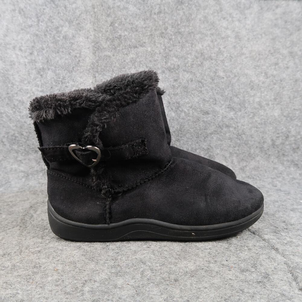 Faded Glory Shoes Kids 11 Boots Winter Casual Black Shearling Comfort Girls Warm